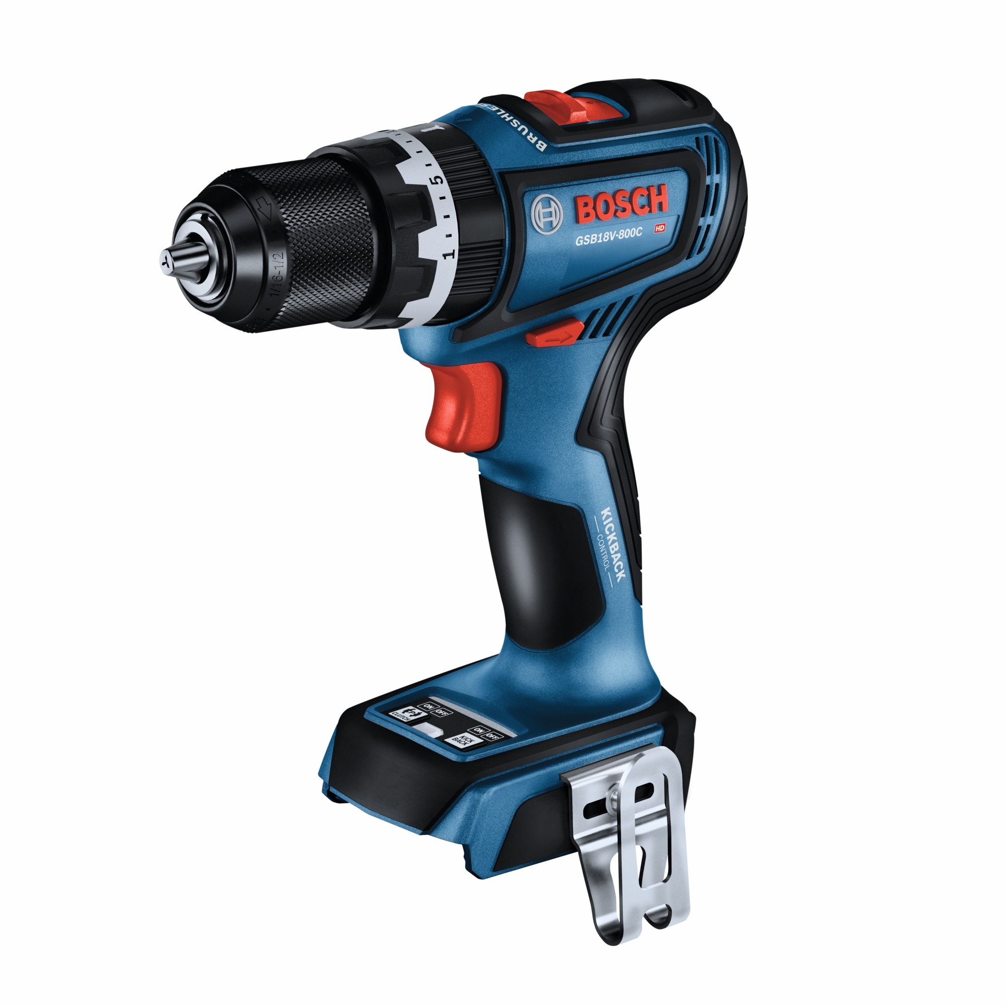Bosch Brushless Connected-Ready Hammer Drill/Driver — 1/2in., Bare Tool, Model# GSB18V-800CN